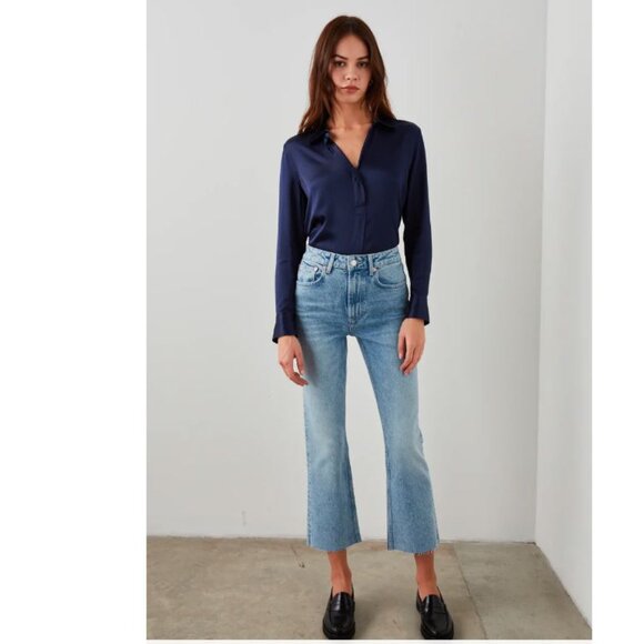 MSRP $198 Rails The Sunset Crop Slim Flare - High Rise Crop - Snowbird - Size 30 - Picture 3 of 9